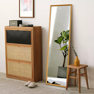 Xingcheng Nordic Solid Wood Dressing Floor Mirror Vertical Full-length Mirror Wall Mounted Bedroom Stereo Fitting Wholesale