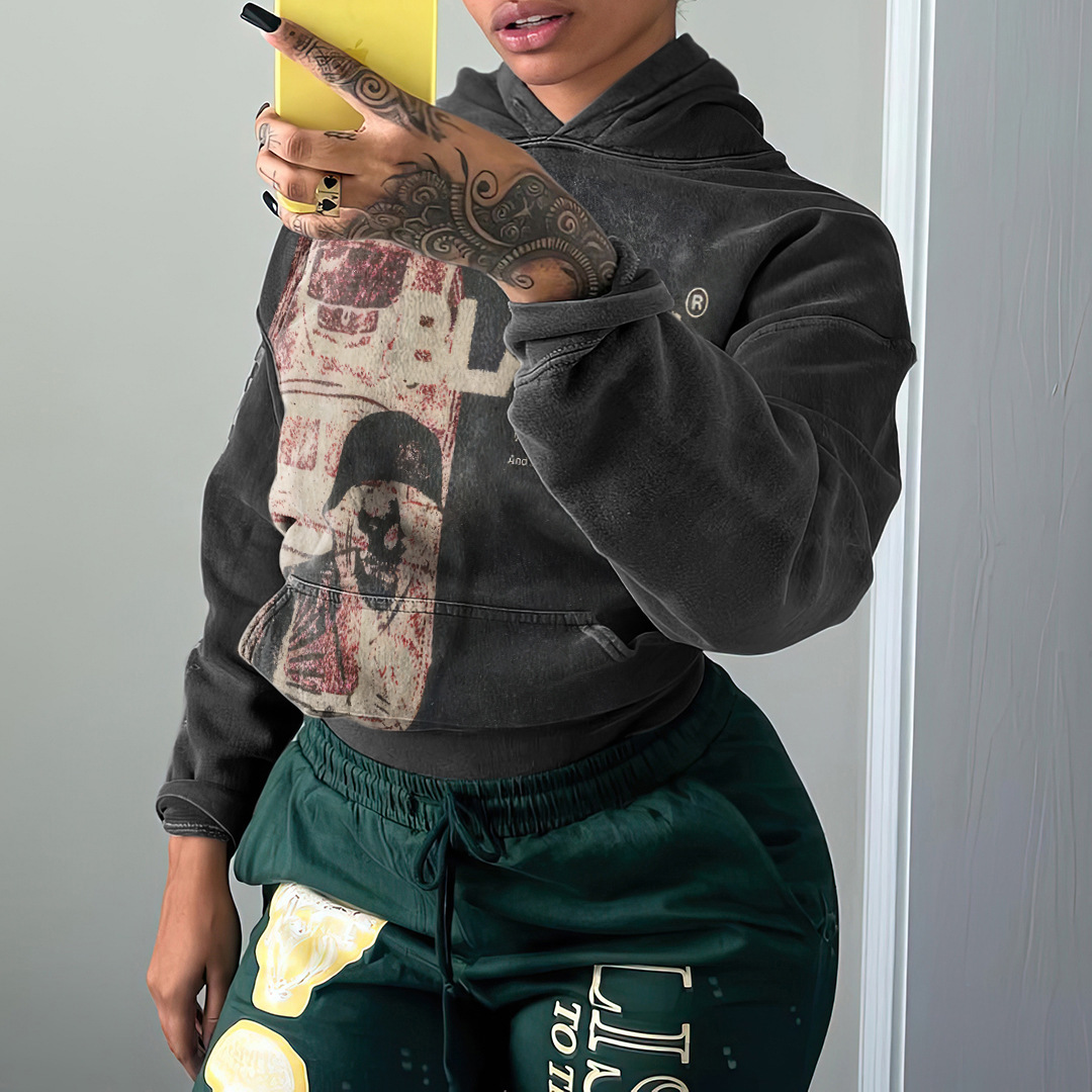 2023 nuevo casual carta explosión de impresión ropa los hombres cráneo moda Sudadera con capucha Harajuku vintage otoño