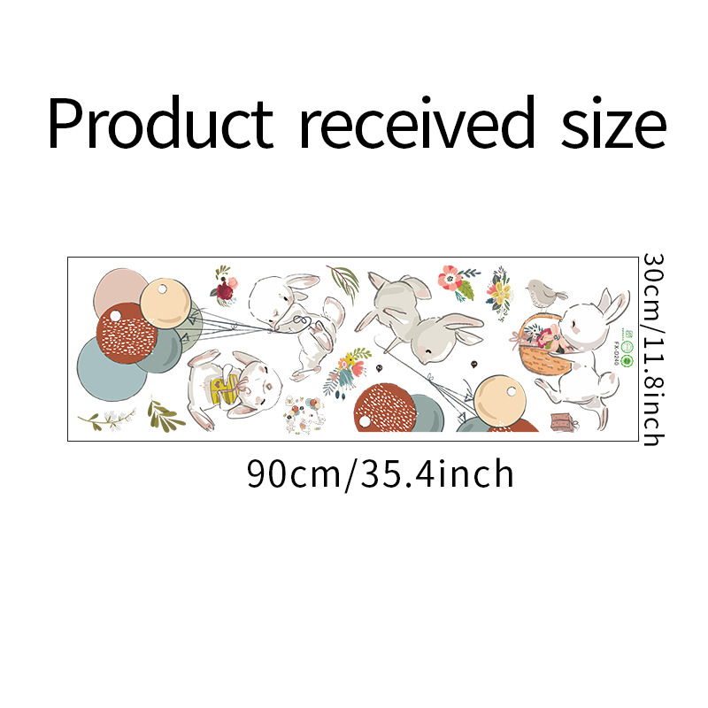 New Fx-d240 Bunny Balloon Flower Children's Bedroom Hallway Wall Beautifying Decorative Wall Sticker Self-adhesive display picture 2