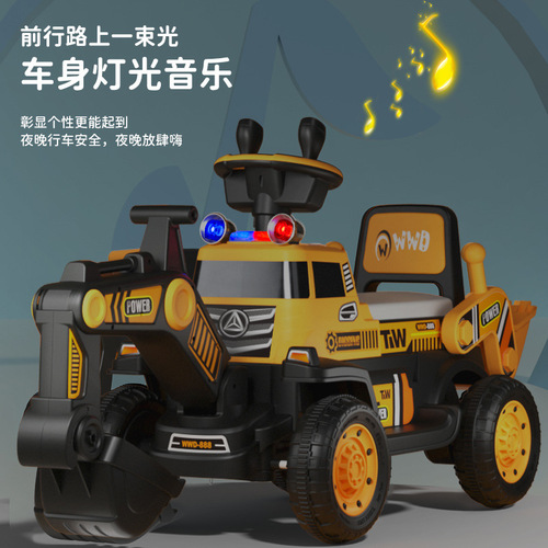 Children's excavator toy car boy can sit and ride excavator electric remote control oversized tractor engineering vehicle
