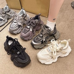 Old Father Shoes Women 2025 Spring and Autumn New Versatile White Shoes Thick Sole Height Casual Sports Shoes for Women