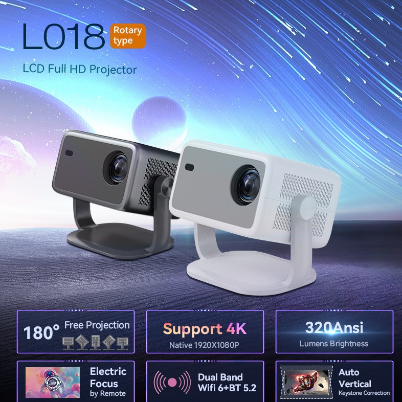 Manufacturer Hot Selling L018 Family Theater Video Projector Mini Smart Game Education Projector 4K