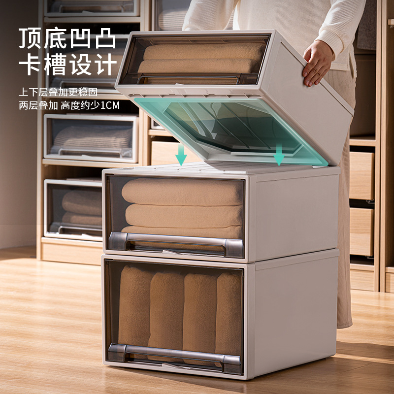 Thickened storage drawer Japanese-style drawer storage box shoe box household clothes storage cabinet wardrobe clothes storage box