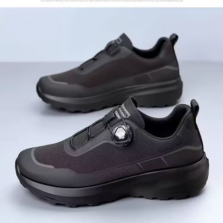Zapatos de hombre al aire libre 2025 nuevos zapatos deportivos de botón giratorio de suela gruesa de primavera y verano