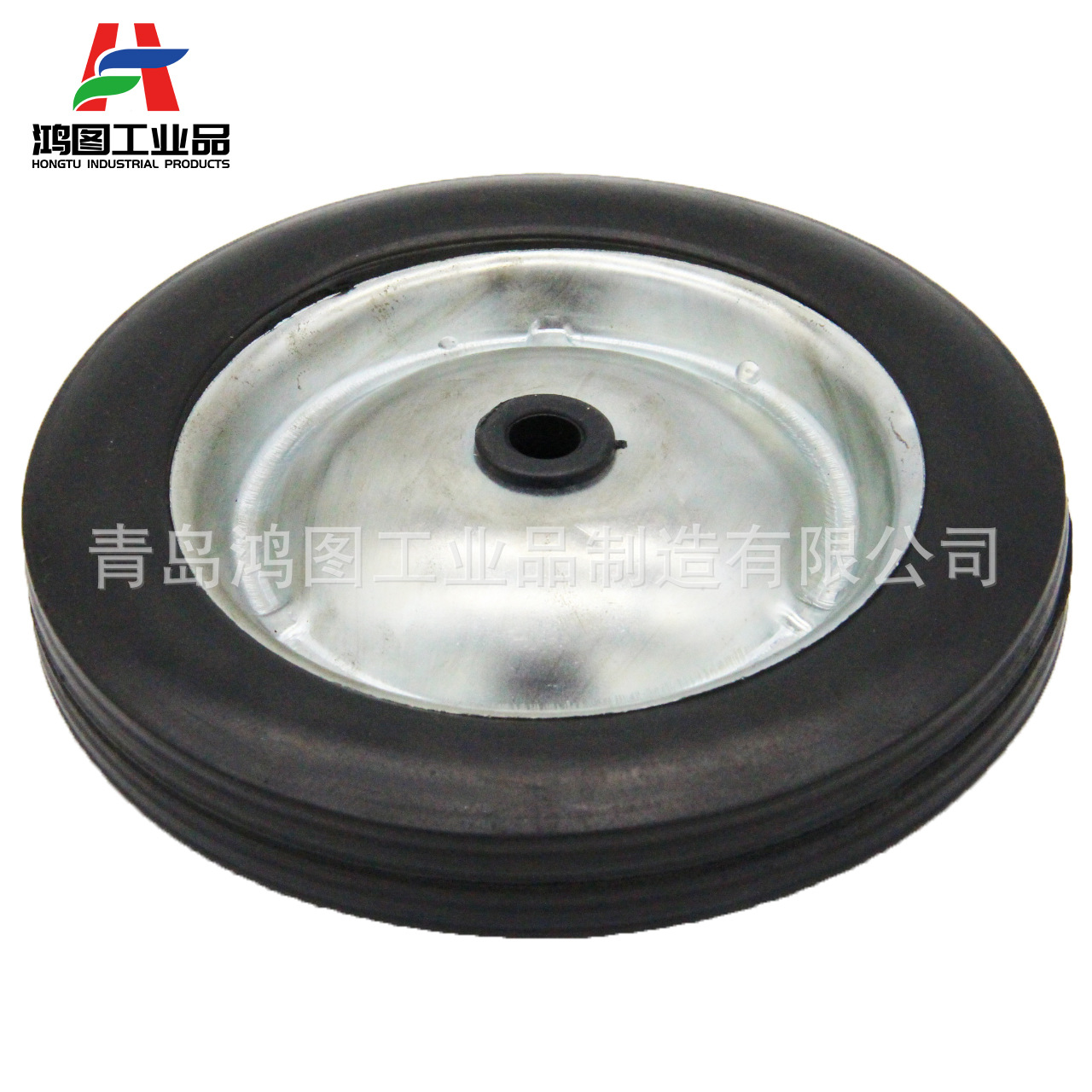 7寸160顺纹橡胶实心轮 (2)