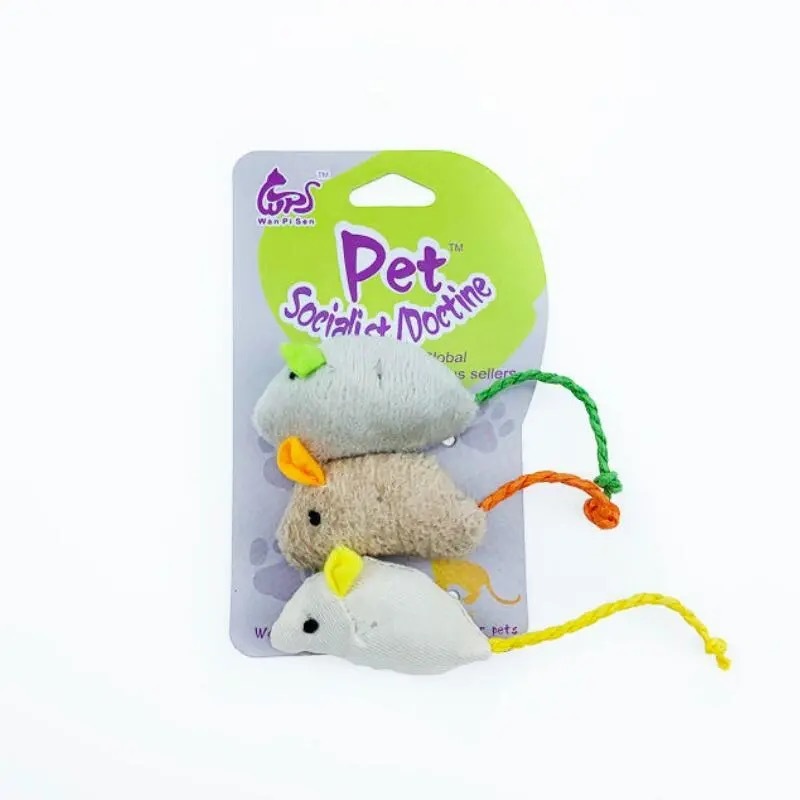 厂家批发猫咪玩具仿真毛绒老鼠三只装逗猫玩具幼小猫磨牙自嗨玩具|undefined
