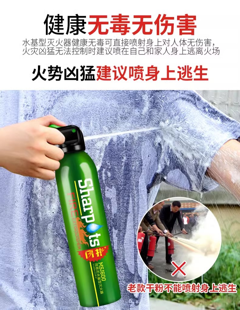 Car-Mounted Fire Extinguisher for Home Use, New Explosion-Proof Model for Private Cars, Water-Based, High-Temperature Resistant, Small Portable for Car Interior, Annual Inspection