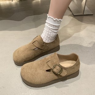 厚底博肯鞋女2025新款秋季百搭面包鞋博肯软底单鞋一脚蹬懒人鞋女|undefined