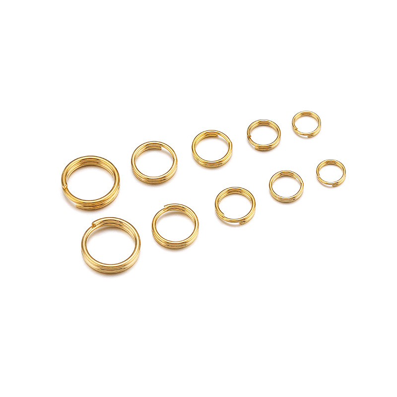 ステンレス二層オープンリング保色18kメッキアクセサリー部品オープンリングネックレスオープンリング接続リング