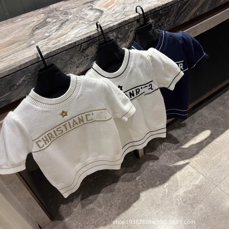 [No Return] [CD Lucky Star Series Sweater Short Sleeve] Good Girl's Simple and Elegant