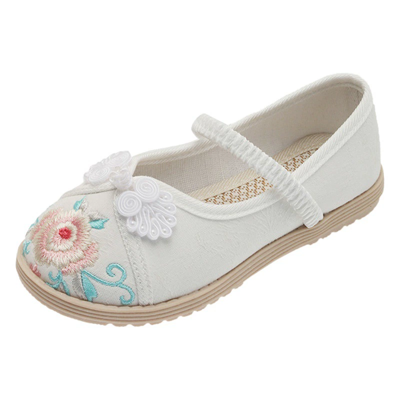 Обувь Hanfu, антикварная детская обувь с вышивкой для девочек, старинный китайский этнический стиль, маленькая принцесса, старинная Пекинская Тканевая обувь