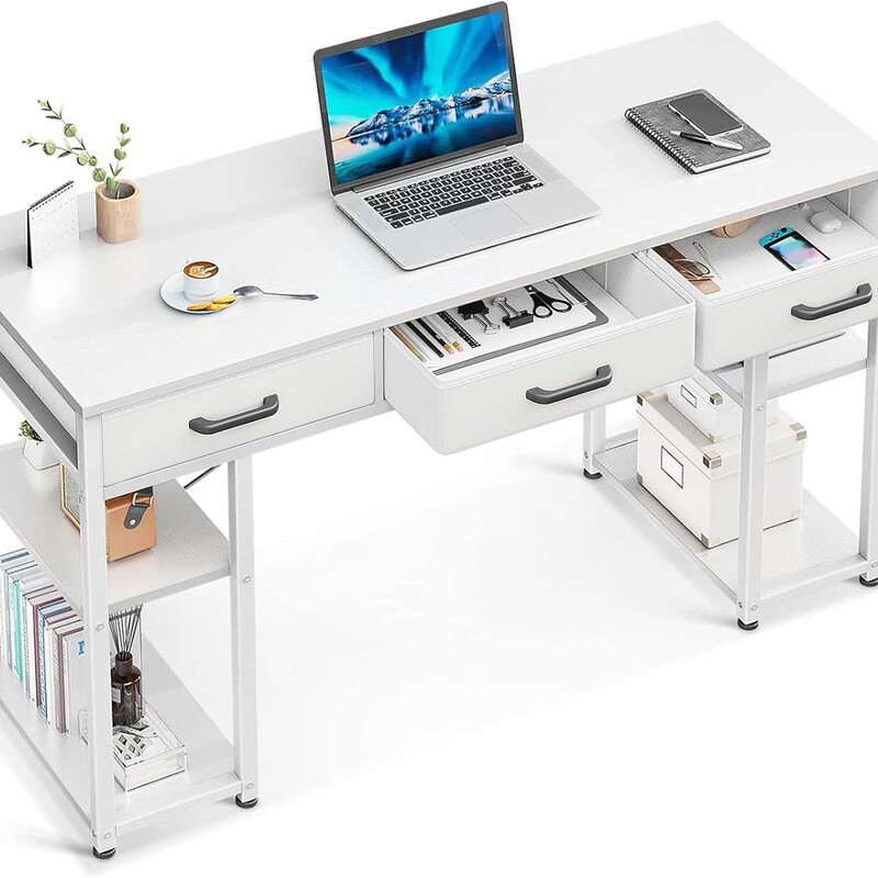 Simple White Computer Desk Desktop Single Desk Drawer Bedroom Desk Table Storage Rack Storage Combination Simple White Computer Desk Desktop Single Desk Drawer Bedroom Desk Table Storage Rack Storage Combination