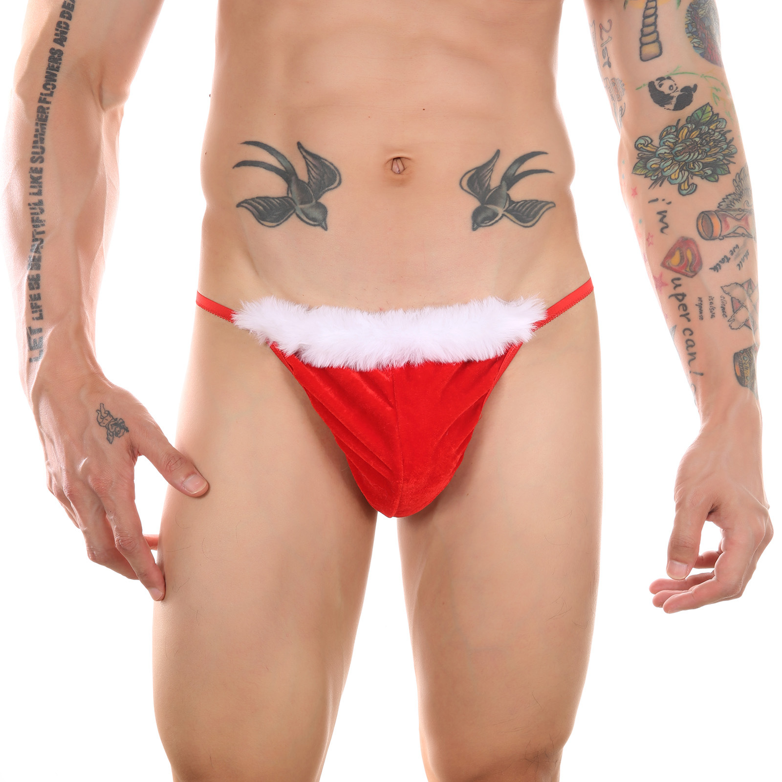 Temu Hot-Selling Cross-Border Men's Christmas Prank Sexy Underwear T-Pants Plush Pudding Pants Wholesale