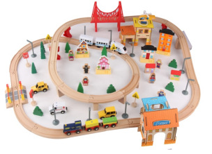 Bloques de construcción educativos de juguetes de trenes para niños de 4 a 6 años, juego de vías de tren para niños y niñas, venta al por mayor transfronteriza.