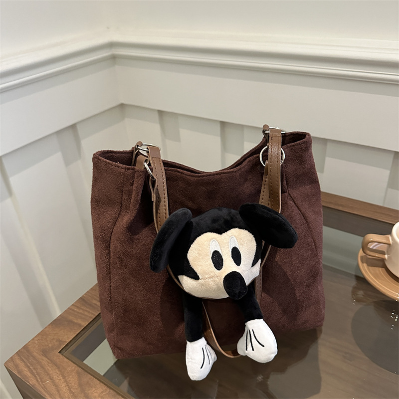 Bolsas relajadas para mujeres de gran capacidad 2024 nuevo Mickey de dibujos animados bolsas de hombro casuales bolsas de clase universitarias