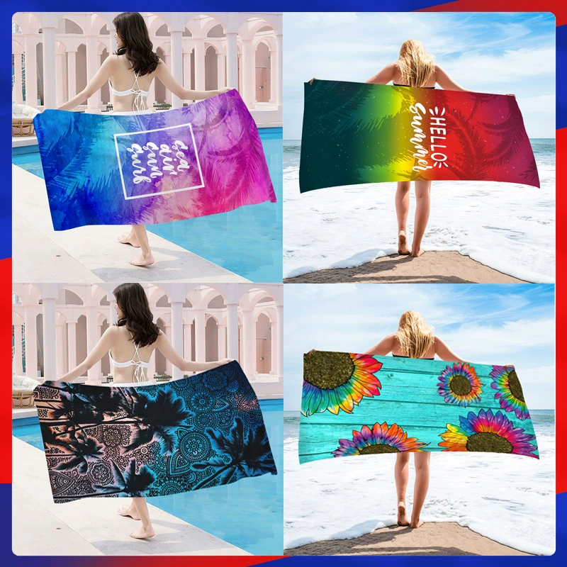 Трансграничные Горячая Распродажа Лето Кокосовая роща прямоугольный пляжное полотенце Пот Протрите Полотенце из микрофибры быстросохнущее спортивное полотенце сидя одеяло