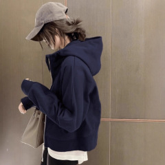 短款卫衣外套女春秋连帽上衣2025新款小个子开衫校园风学生外套薄