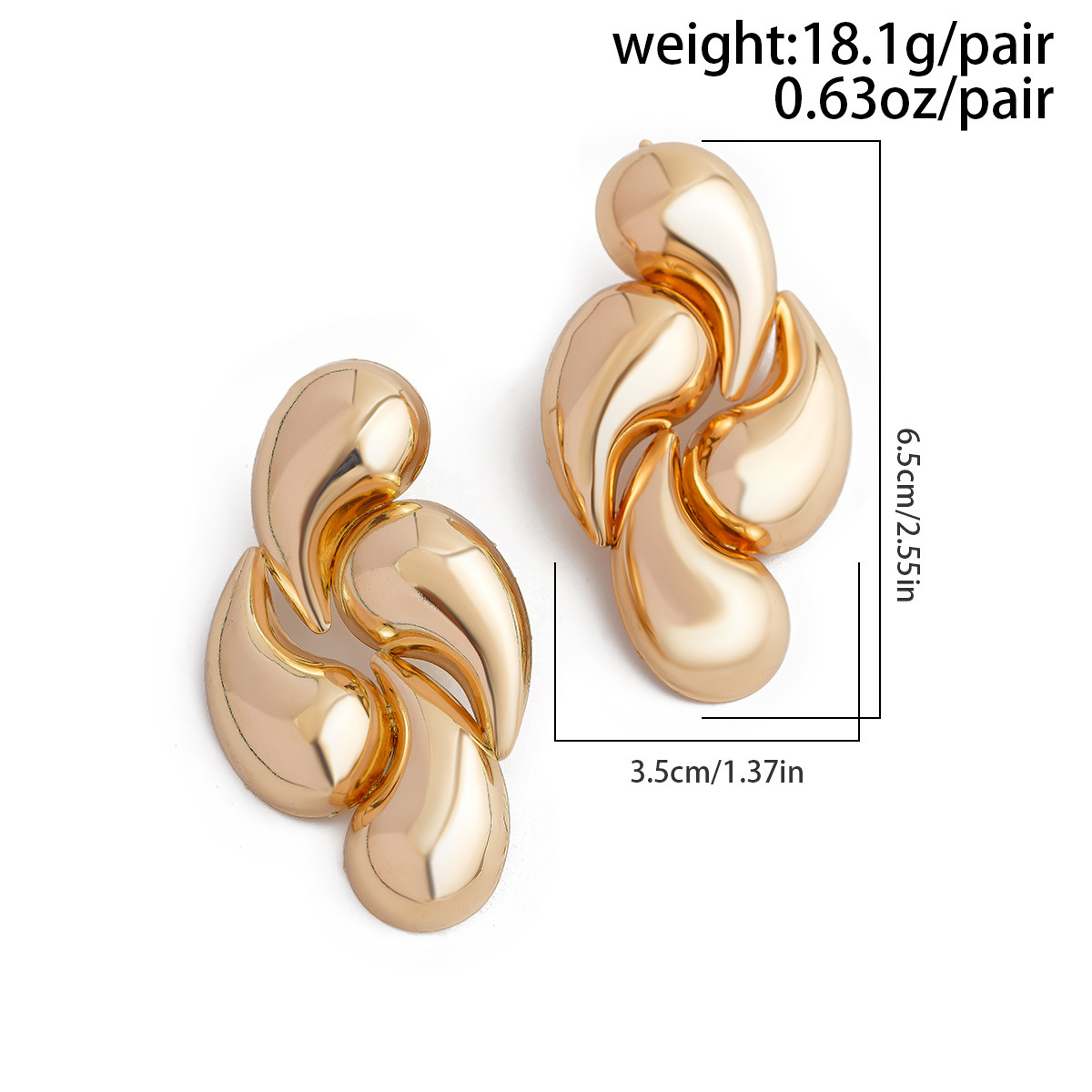 1 Paar  Wind Overdrijving Waterdruppels Legering IJzer Oorknopjes display picture 1