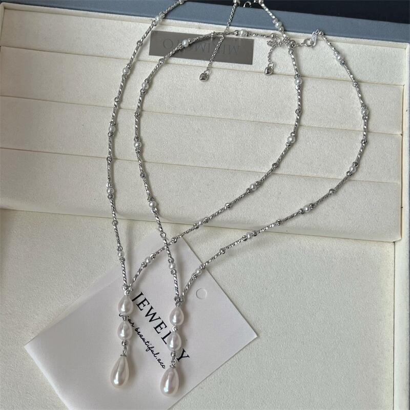 Colar de pérolas de luxo com fecho magnético para mulher_voghion.com