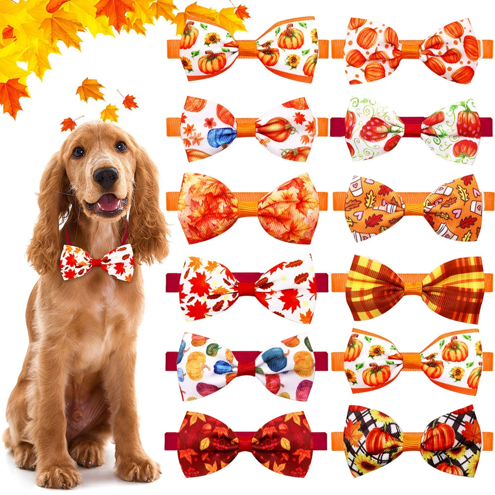 Трансграничный взрыв домашних животных галстуков новый День благодарения осенний домашнее животное галстук, универсальный аксессуар для кошек и собак,