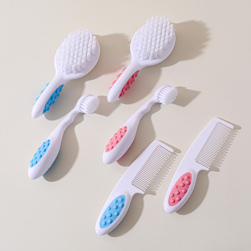 Embalaje en inglés cepillo de dientes recién nacido cepillo de dientes de masaje limpio recién nacido conjunto de pantalones redondas