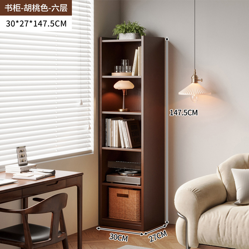 Estante de libros estante de piso contra la pared gabinete integrado gabinete pequeño lado gabinete de almacenamiento gabinete estrecho de almacenamiento gabinete de exhibición