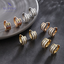 旭平俄罗斯款彩色方形锆石耳圈耳扣欧美时尚耳环高级感轻奢耳饰女