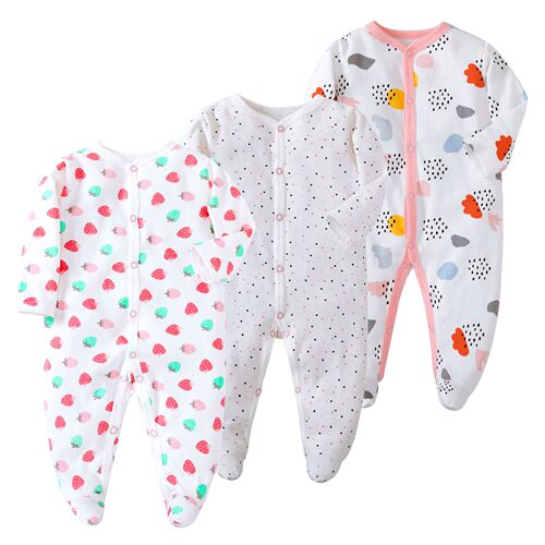Wholesale factory price newborn one-piece long-sleeved one-piece long-sleeved foot-covering pure cotton romper casual crawling suit spring and autumn baby pajamas