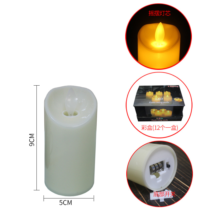 LED vela electrónica de control remoto concierto de boda sin humo falso vela guión matar decoración de cumpleaños romántico transfronterizo