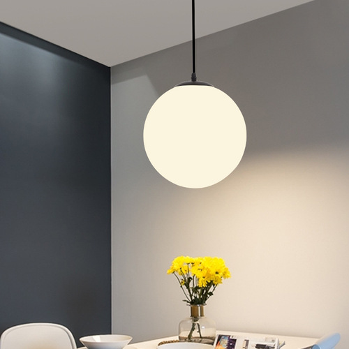 Modern minimalist spherical glass pendant lights for restaurants, bar counters, commercial spaces, clothing stores, and milk tea shops—perfect for hallway illumination.