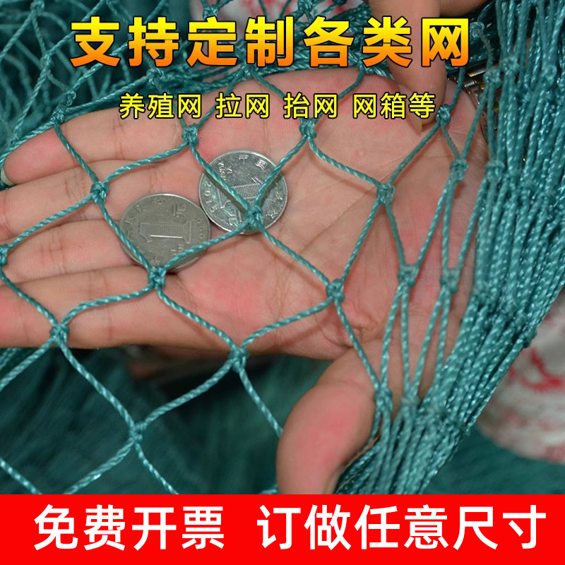 批发渔网养殖网拉网抬网清塘网捕鱼网拦污隔断网聚乙烯养鱼大网箱