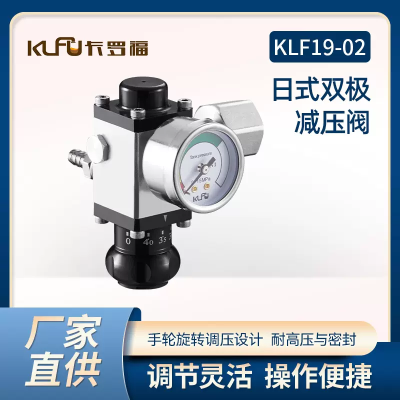 日式双极减压阀精酿啤酒设备精密减压表方体减压器二氧化碳压力表