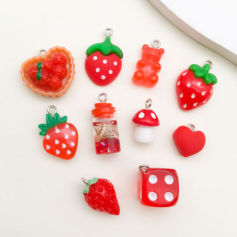5g Weight Pendant Jewelry Making Type Top-Drilled Drill Orientation DIY Jewelry Accessories Classification Smooth Embellishment 1 Piece Quantity Resin Material Fruit, Bear Pattern Epoxy Design IG Style, Casual, Sweet Style 1 Piece Resin Fruit Bear Pendant 7