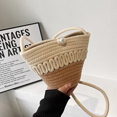 アンドロメダ真珠のボタンバッグかわいい夏の斜めのバッグビーチの女性バッグins風クリームバッグ