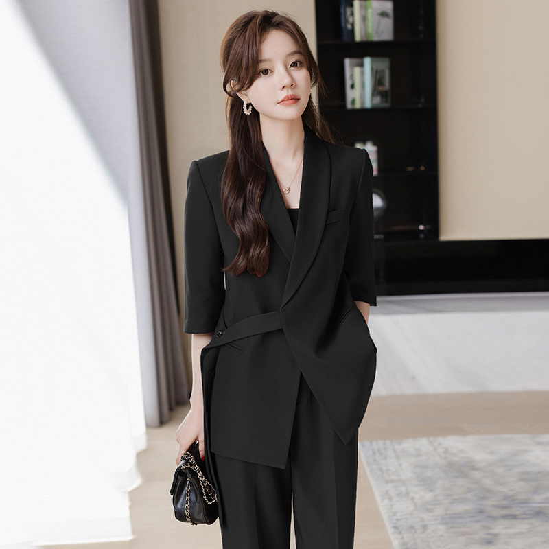 黑色西装套装女高级感2025新款气质女士职场西服职业面试正装外套|undefined