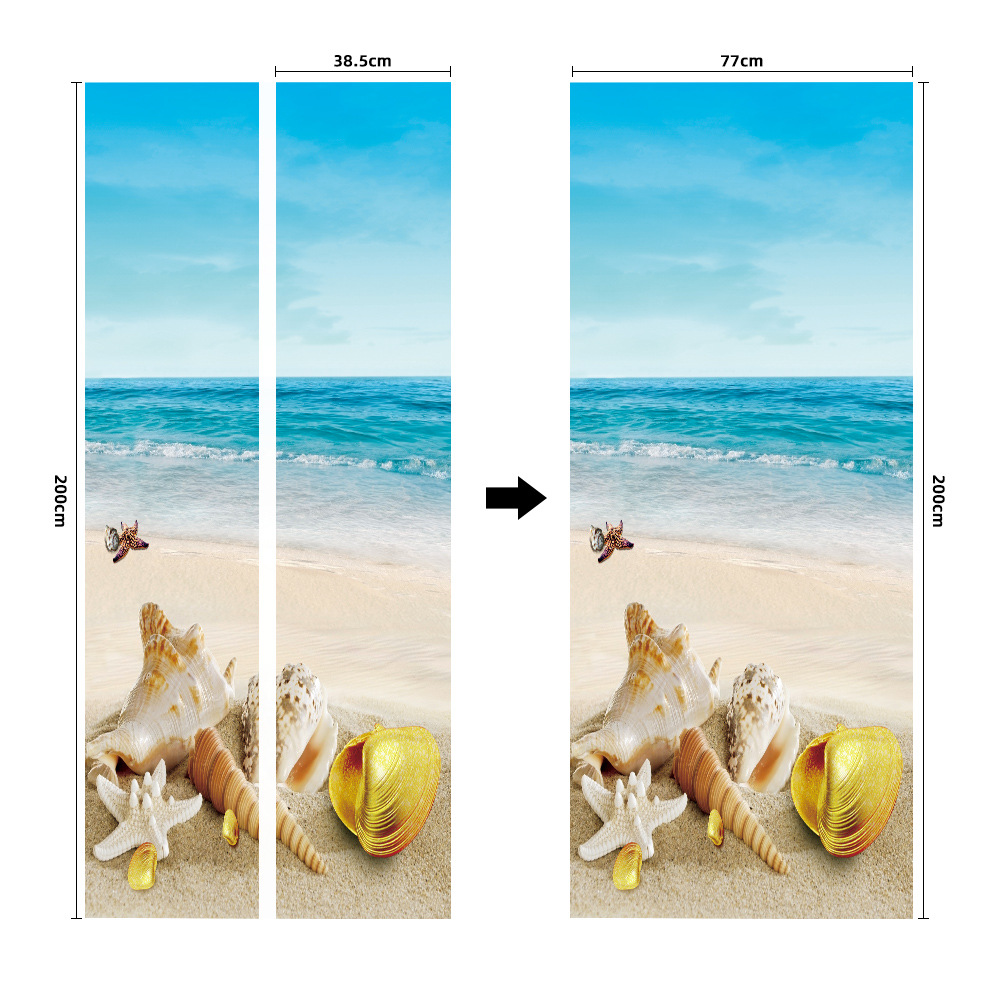 Pegatinas para puertas 3D respetuosas con el medio ambiente, autoadhesivos, fabricantes de origen al por mayor, patrones populares transfronterizos de alta definición, adhesivos para puertas impermeables, a prueba de aceite y antiincrustantes