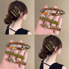 3件套韩系醋酸发夹侧边夹2025新款高级感前额碎发刘海夹bb夹发卡