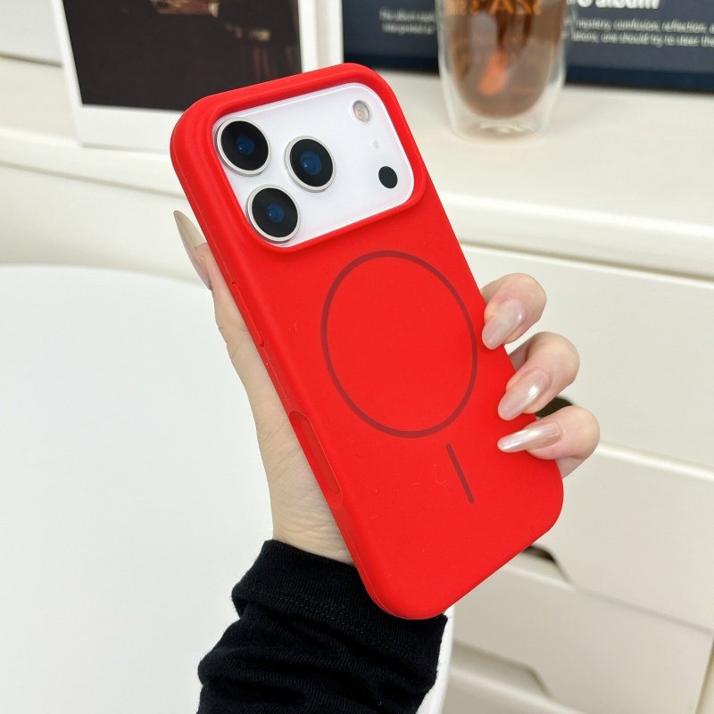 Funda de silicona líquida con anillo magnético y botón de IA anticaída todo en uno, compatible con Apple 17, iPhone 16 y iPhone 14 (orificio grande)