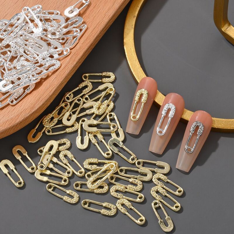 Trendy New Alloy Personality Pins Nail Art Accessories Creative Fashion Nail Decorations Gold and Silver Color Trendy New Alloy Personality Pins Nail Art Accessories Creative Fashion Nail Decorations Gold and Silver Color
