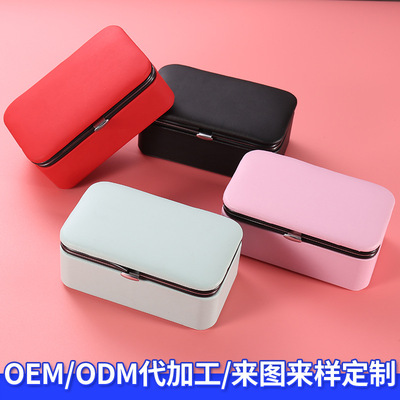 厂家加工定制跨境首饰盒PU皮革旅行珠宝欧式便携饰品盒首饰收纳盒