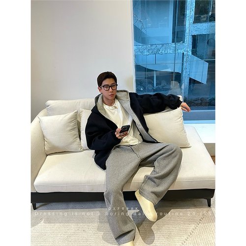 Men's and Women's Zip-Up Hooded Sweatshirt for Spring and Autumn, 2025 Season, American Retro Style, Oversized Shoulder Jacket