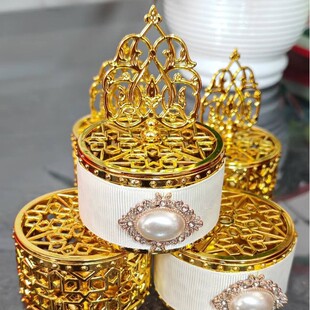 Small Storage Box, Classic European Pagoda Shape, Wedding Candy Box, Foreign Trade Electroplating Process Plastic Box, New Pearl Accessories