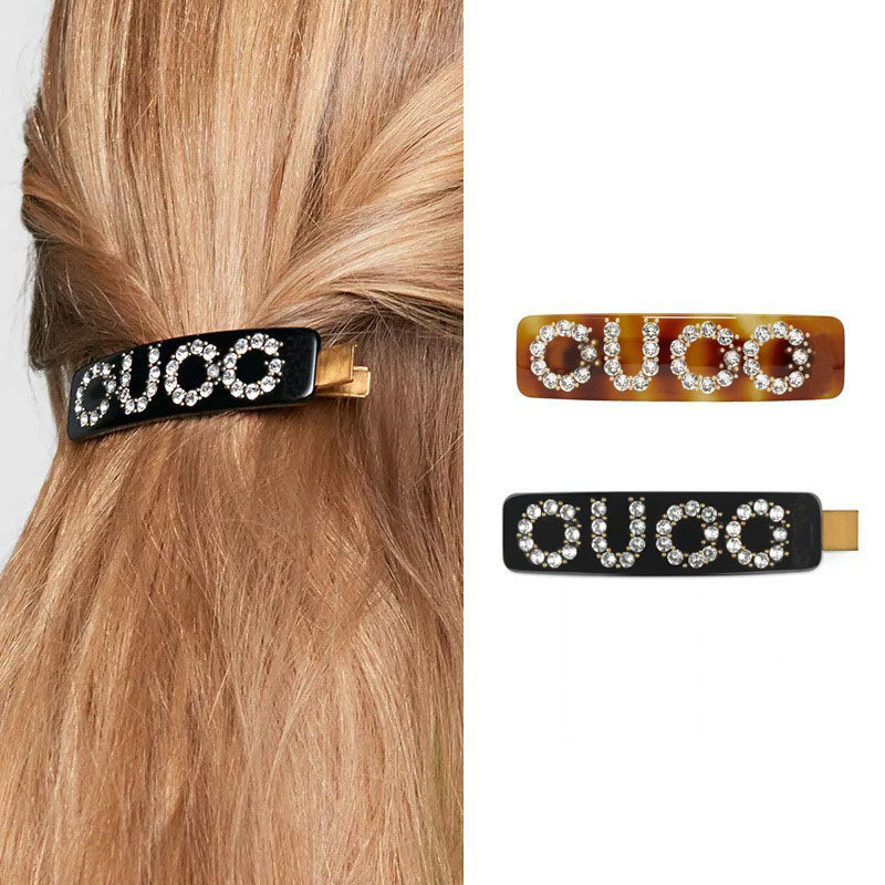 Ancient Double G European and American Retro Letter Hairpin Side Clip Top Clip G Home Acrylic Duckbill Clip Bangs Clip Fashion Hair Accessories