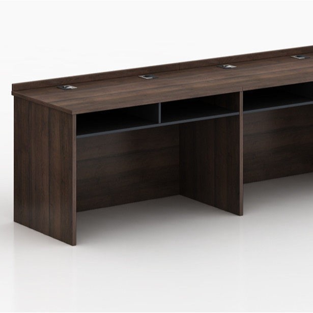 Mesa de recepción de color de nuez oscuro simple mesa de recepción de oficina mesa de recepción cajero pequeña mesa de recepción mesa de recepción mayorista