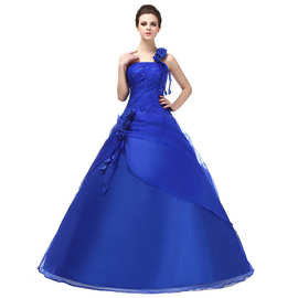 长款单肩独唱晚礼服舞台演出服装影楼主题蓬蓬裙时尚新款歌唱服定