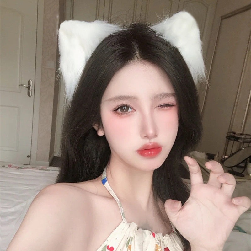 Dos dimensiones Lolita correa de cabello chica gato oreja clip de cabello cómic cosplay Lolita criada correa de cabello