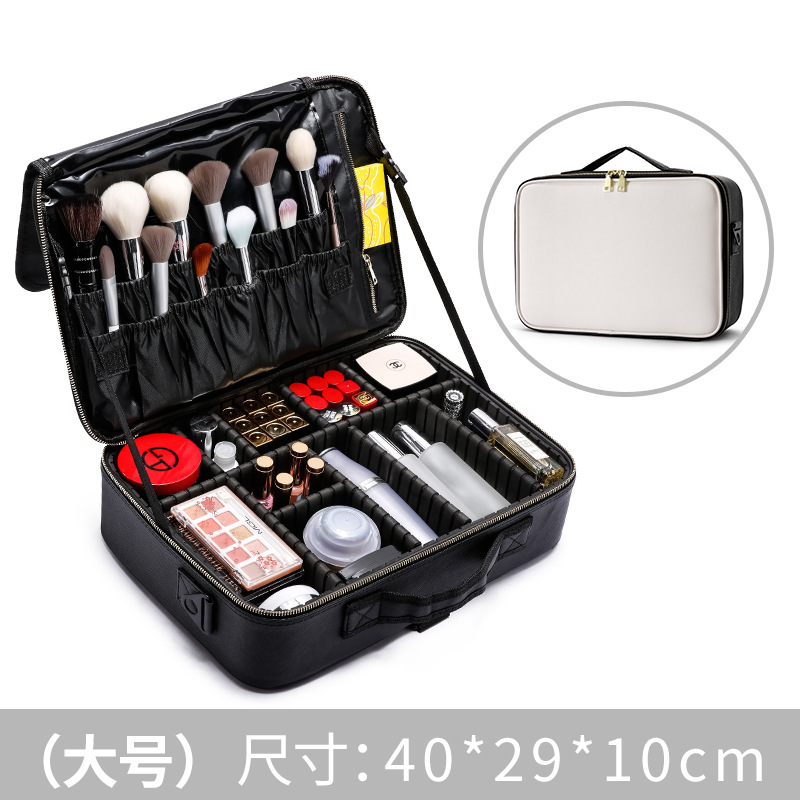 Saffiano Leather Large [White with Black]]