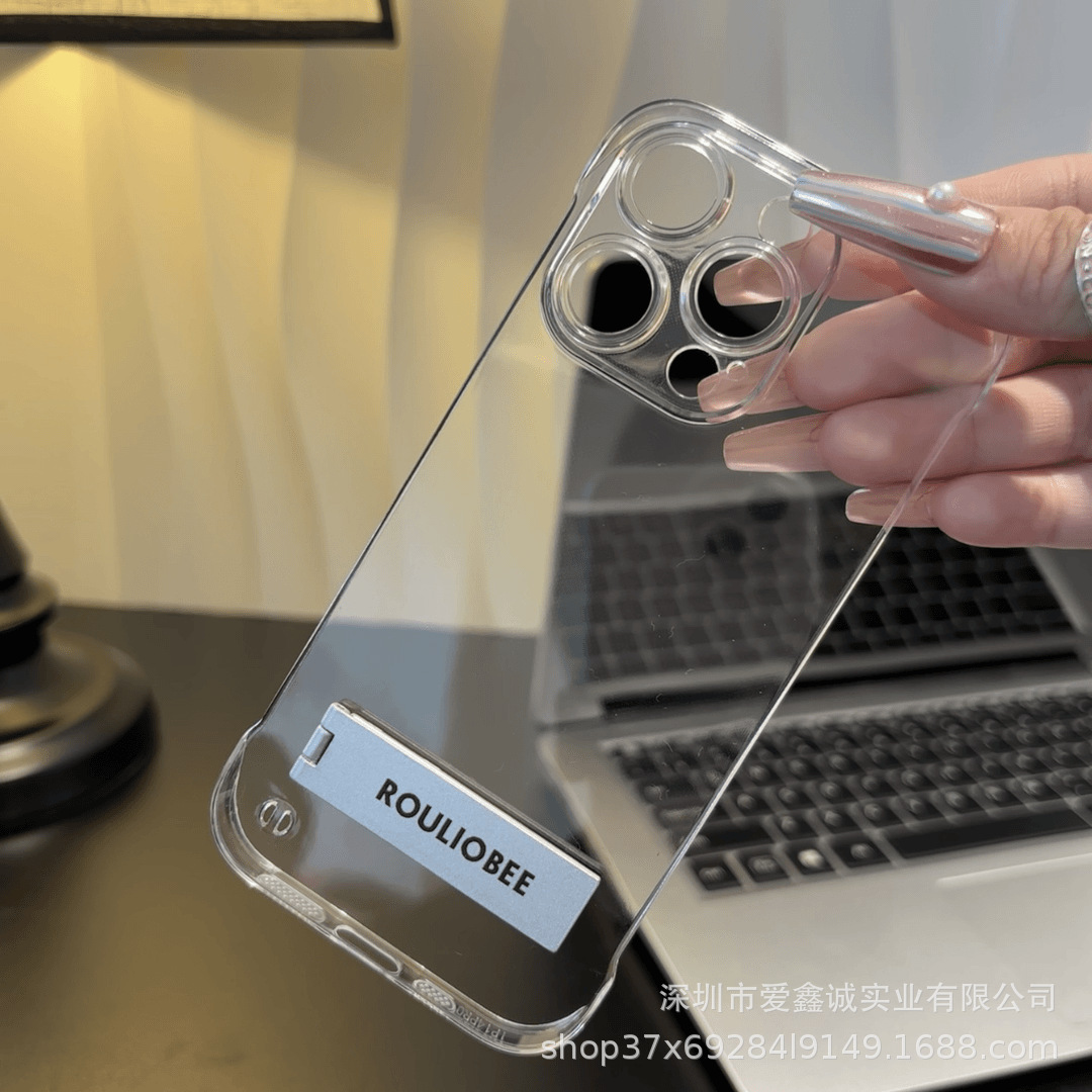 无边框支架适用苹果16Promax手机壳14超溥15PRO硬壳13pro网红暴款