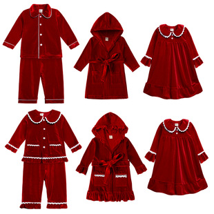 New children's bathrobe gold velvet boys and girls home clothing autumn and winter children's nightgown wholesale agent