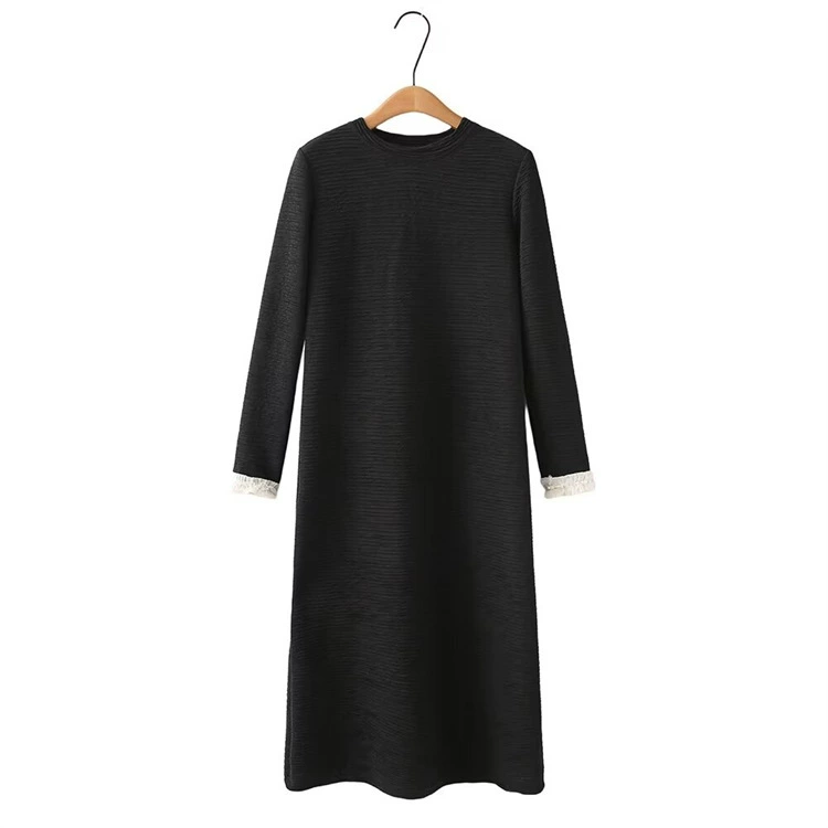 Корейский стиль плюс размер внутреннего платья пухлые девушки Весна Мода Тонкий кружева манжеты Назад разрез нижней юбка 441